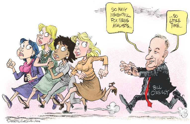 Political/Editorial Cartoon by Daryl Cagle, Cagle Cartoons on O’Reilly Sued Again