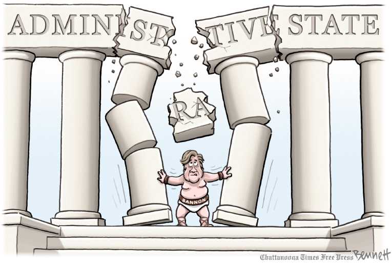 Political/Editorial Cartoon by Clay Bennett, Chattanooga Times Free Press on Trump Staff Shaken Up