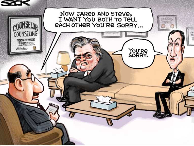 Political/Editorial Cartoon by Steve Sack, Minneapolis Star Tribune on Trump Staff Shaken Up