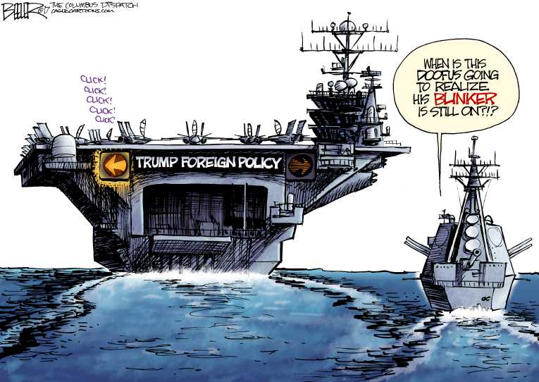Political/Editorial Cartoon by Nate Beeler, Washington Examiner on Nuclear War on the Table