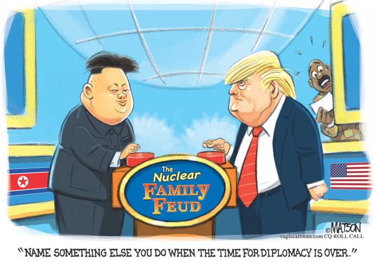 Political/Editorial Cartoon by RJ Matson, Cagle Cartoons on Nuclear War on the Table