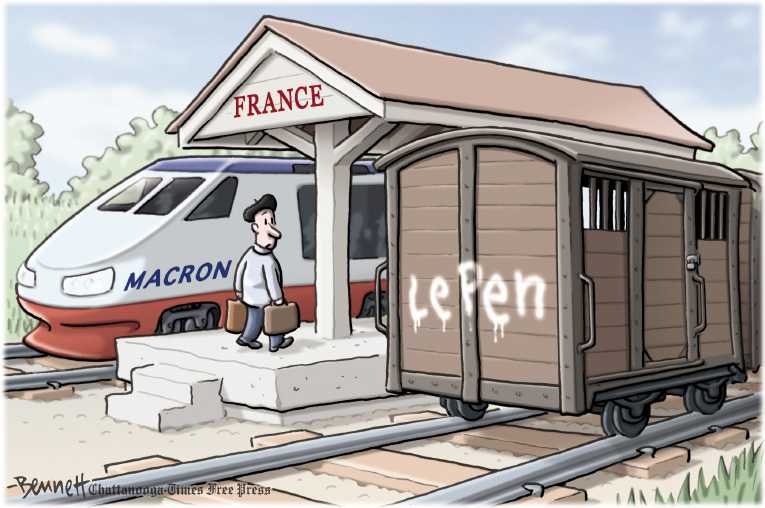 Political/Editorial Cartoon by Clay Bennett, Chattanooga Times Free Press on France Faces Runoff Election