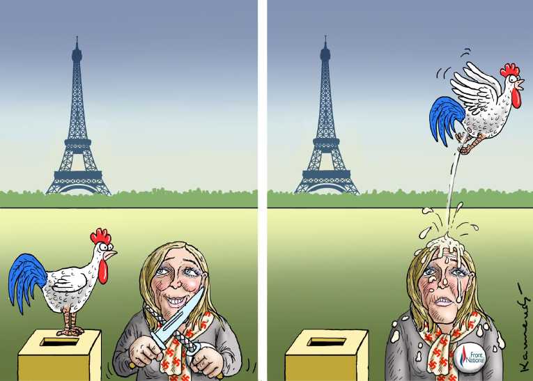 Political/Editorial Cartoon by Daryl Cagle, Cagle Cartoons on France Faces Runoff Election