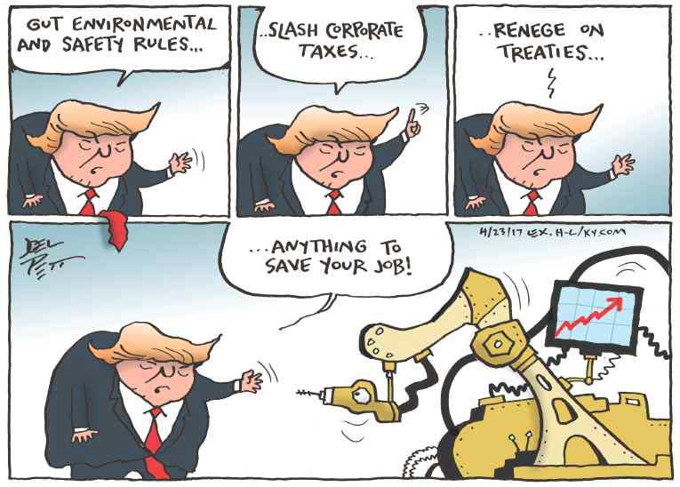 Political/Editorial Cartoon by Joel Pett, Lexington Herald-Leader, CWS/CartoonArts Intl. on President Issues Executive Order