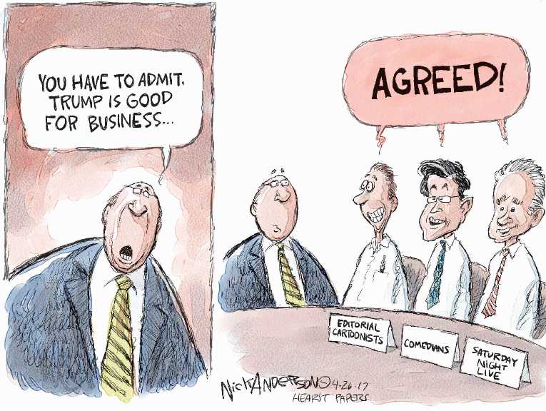 Political/Editorial Cartoon by Nick Anderson, Houston Chronicle on President Issues Executive Order