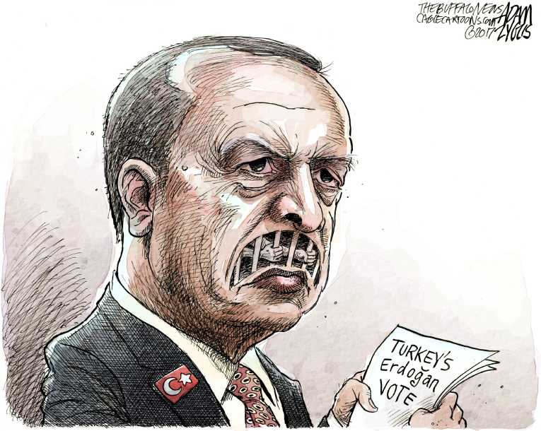 Political/Editorial Cartoon by Adam Zyglis, The Buffalo News on Erdogan Claims Major Victory