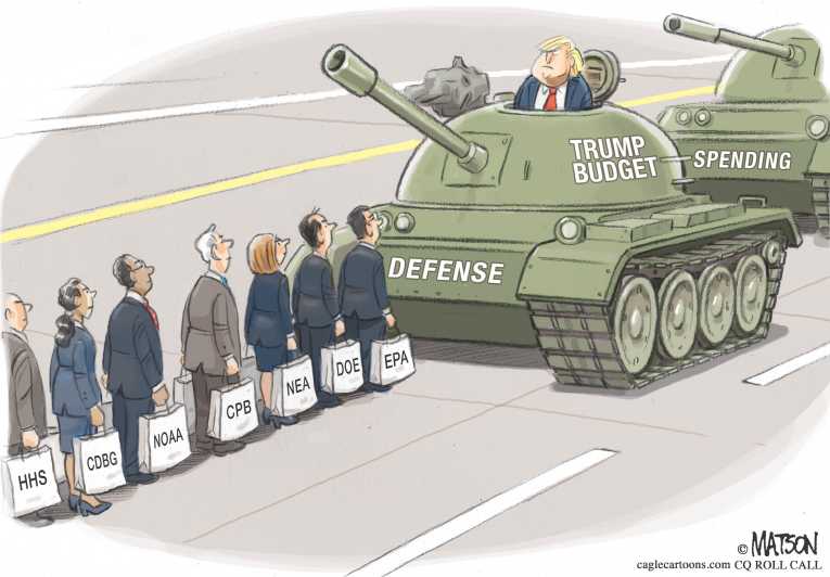 Political/Editorial Cartoon by RJ Matson, Cagle Cartoons on Military Budget Passes