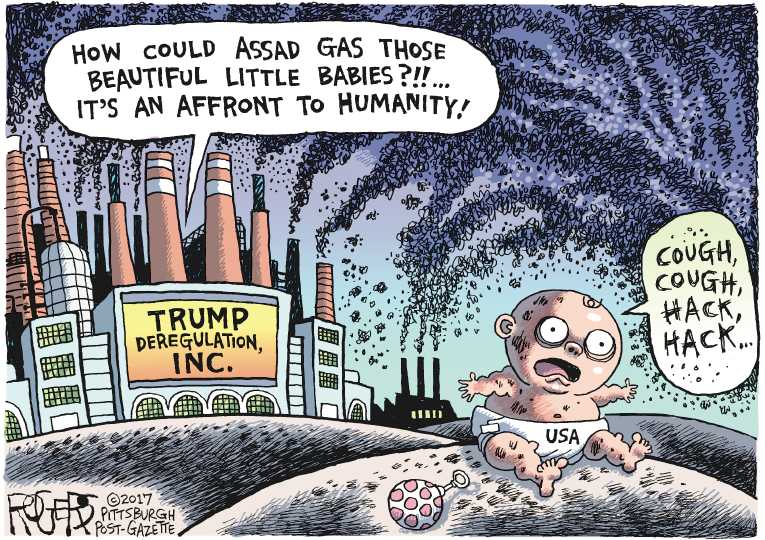 Political/Editorial Cartoon by Rob Rogers, The Pittsburgh Post-Gazette on Science March Impresses Trump