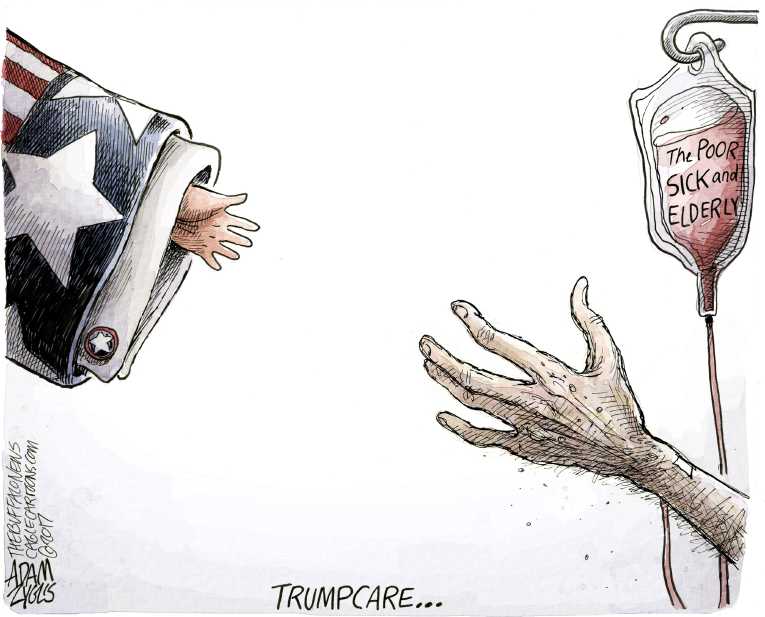 Political/Editorial Cartoon by Adam Zyglis, The Buffalo News on GOP Pushing New Health Bill