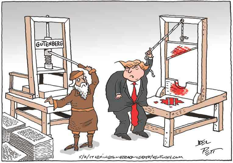 Political/Editorial Cartoon by Joel Pett, Lexington Herald-Leader, CWS/CartoonArts Intl. on Trump Misses Old Life