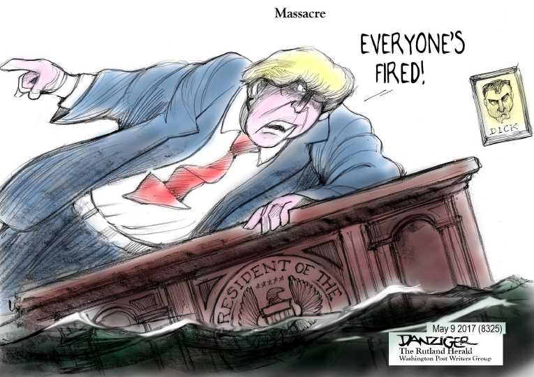 Political/Editorial Cartoon by Jeff Danziger on Trump Fires Comey