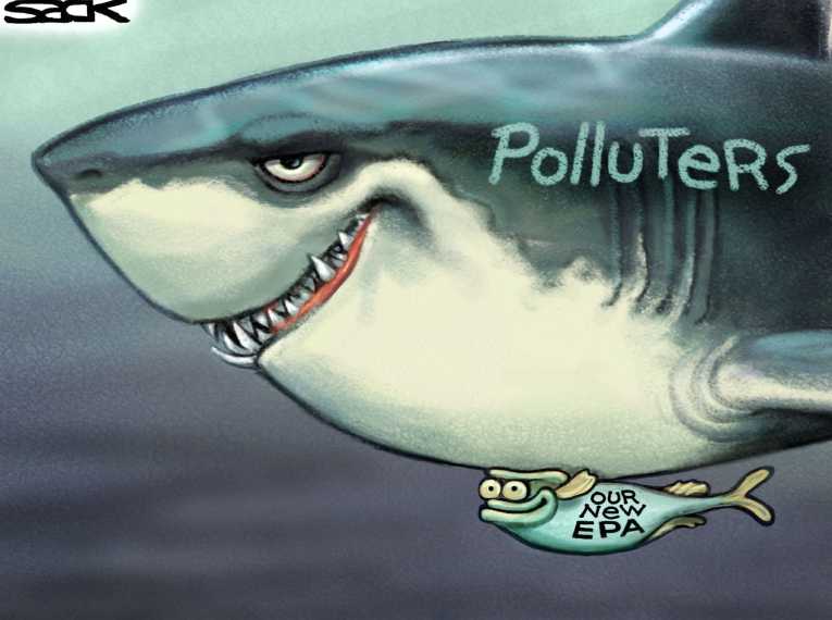 Political/Editorial Cartoon by Steve Sack, Minneapolis Star Tribune on Environmental News