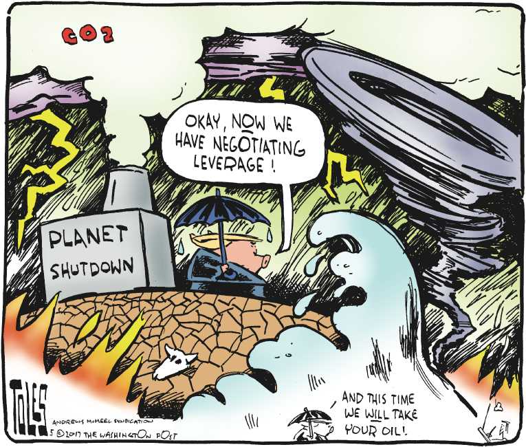 Political/Editorial Cartoon by Tom Toles, Washington Post on Environmental News