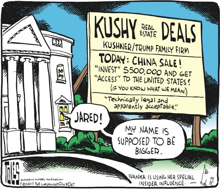 Political/Editorial Cartoon by Tom Toles, Washington Post on Trump Profits Up
