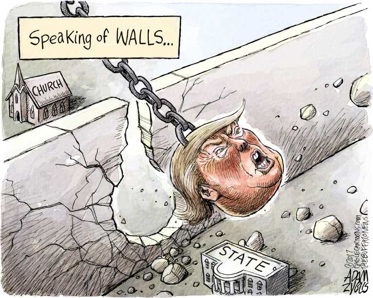 Political/Editorial Cartoon by Adam Zyglis, The Buffalo News on Trump Profits Up