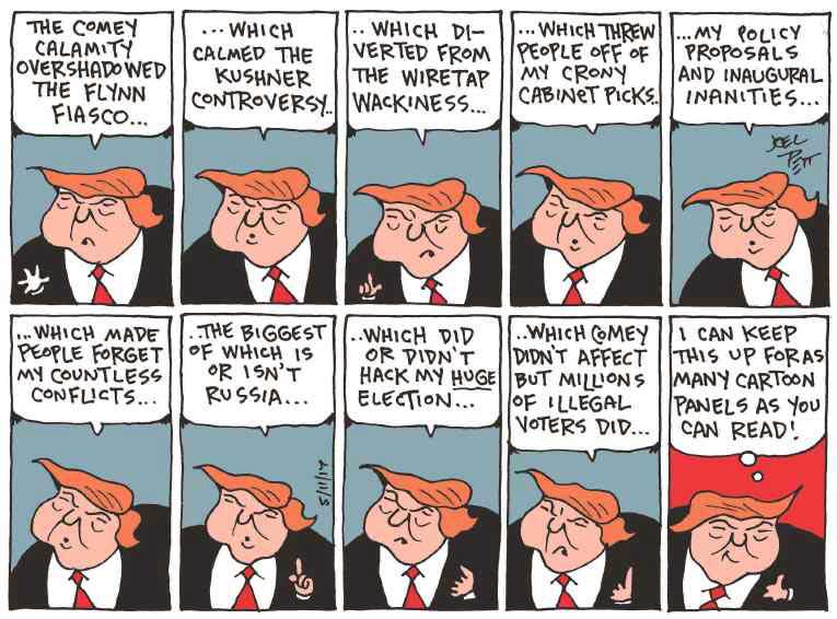Political/Editorial Cartoon by Joel Pett, Lexington Herald-Leader, CWS/CartoonArts Intl. on Trump Profits Up