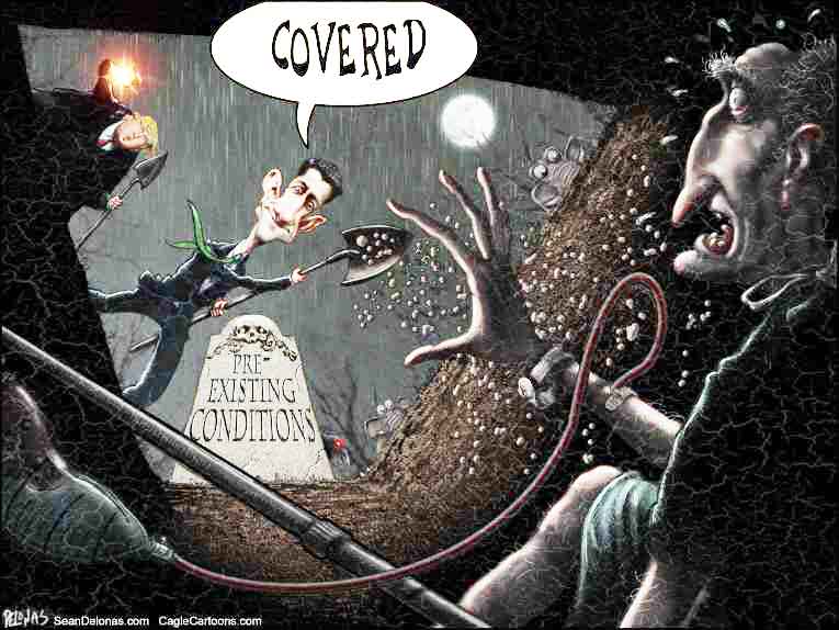 Political/Editorial Cartoon by Sean Delonas, CagleCartoons.com on Health Bill Reaches Senate