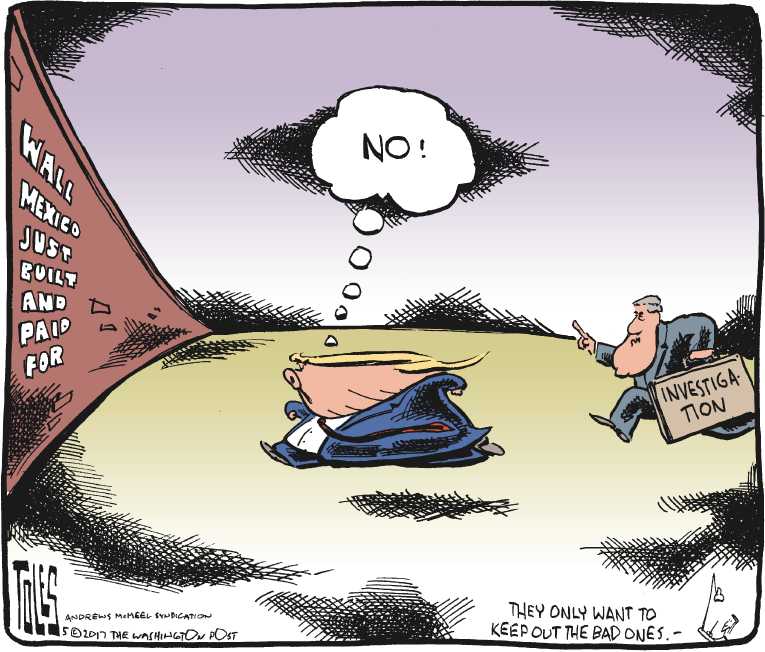 Political/Editorial Cartoon by Tom Toles, Washington Post on Investigations Proceed