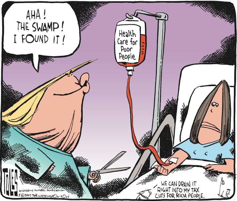 Political/Editorial Cartoon by Tom Toles, Washington Post on President Makes Big Announcement