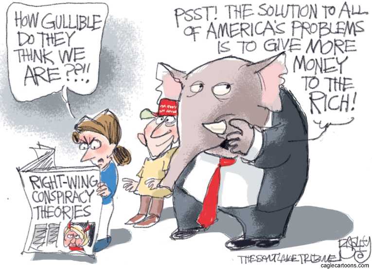 Political/Editorial Cartoon by Pat Bagley, Salt Lake Tribune on Republicans Reveal Big Plan