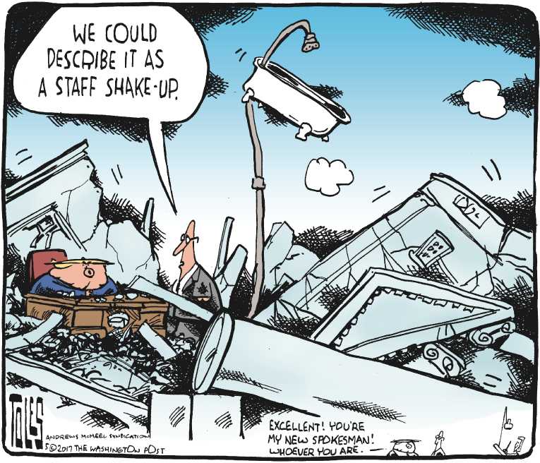 Political/Editorial Cartoon by Tom Toles, Washington Post on Trump Plots His Course