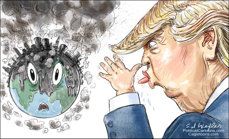 Political/Editorial Cartoon by Ed Wexler, PoliticalCartoons.com on Trump Pulls Out