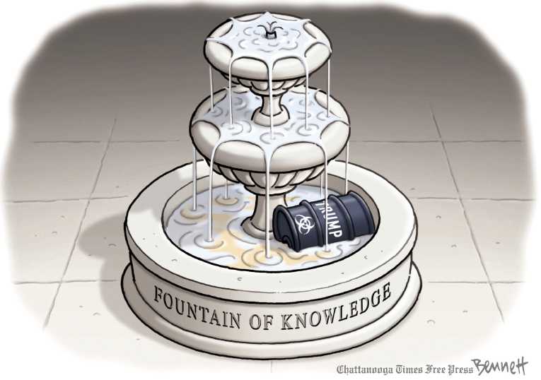 Political/Editorial Cartoon by Clay Bennett, Chattanooga Times Free Press on Trump Pulls Out