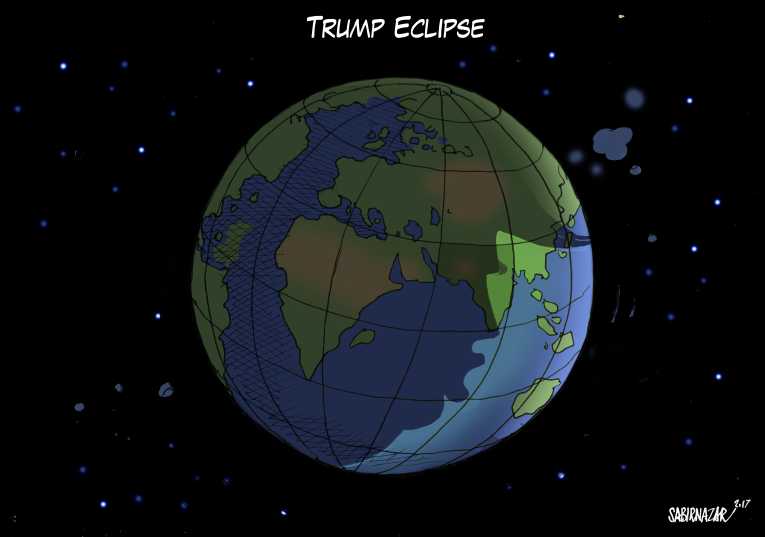 Political/Editorial Cartoon by Sabir Nazar, Cagle.com on Trump Pulls Out
