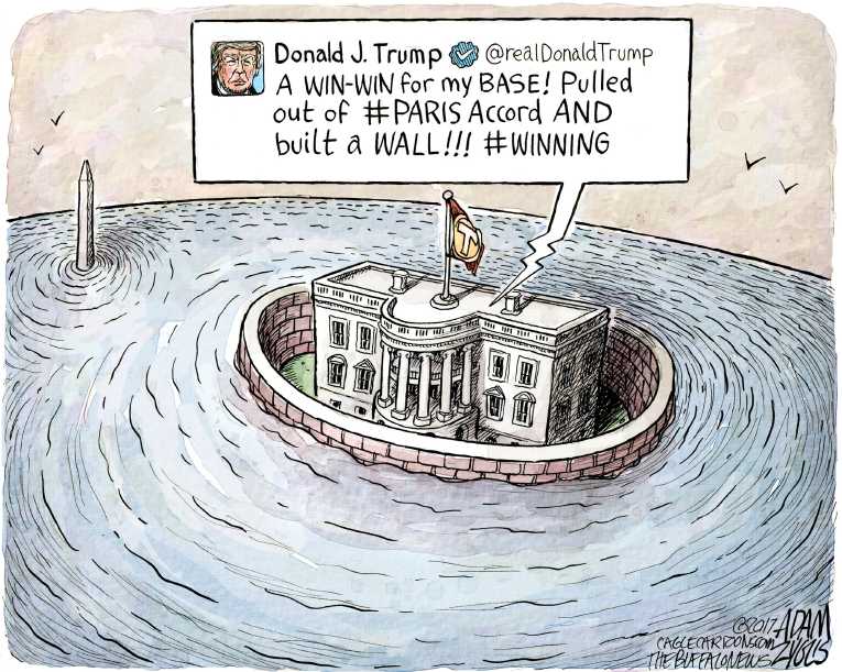 Political/Editorial Cartoon by Adam Zyglis, The Buffalo News on Trump Pulls Out