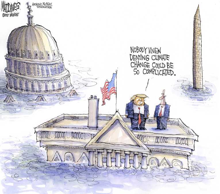Political/Editorial Cartoon by Matt Davies, Journal News on Trump Pulls Out
