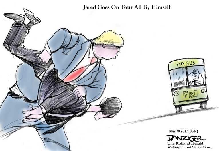 Political/Editorial Cartoon by Jeff Danziger on Kushner’s Business Ties Scrutinized