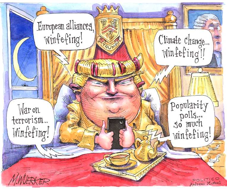 Political/Editorial Cartoon by Matt Wuerker, Politico on President Tweets