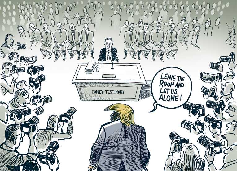 Political/Editorial Cartoon by Patrick Chappatte, International Herald Tribune on Investigations Slam DC