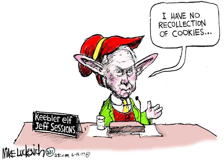 Political/Editorial Cartoon by Mike Luckovich, Atlanta Journal-Constitution on Investigations Slam DC