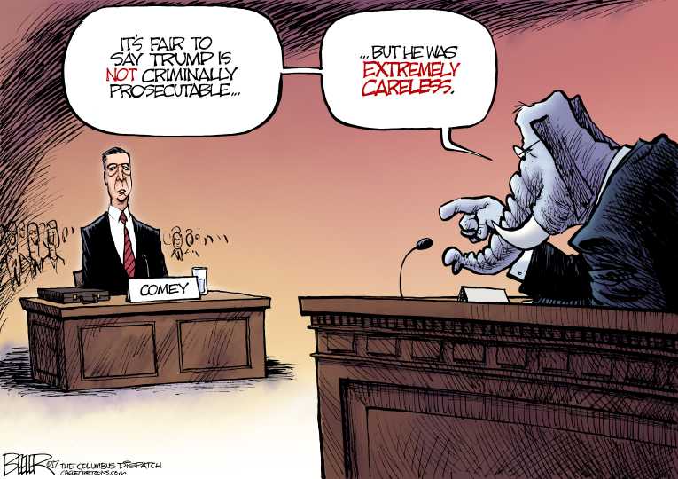 Political/Editorial Cartoon by Nate Beeler, Washington Examiner on Investigations Slam DC