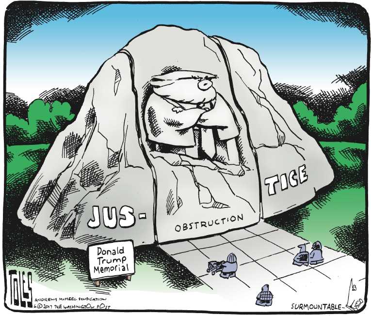 Political/Editorial Cartoon by Tom Toles, Washington Post on Investigations Slam DC