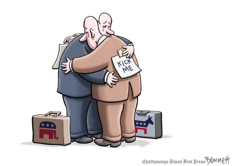 Political/Editorial Cartoon by Clay Bennett, Chattanooga Times Free Press on Shooter Targets Republicans