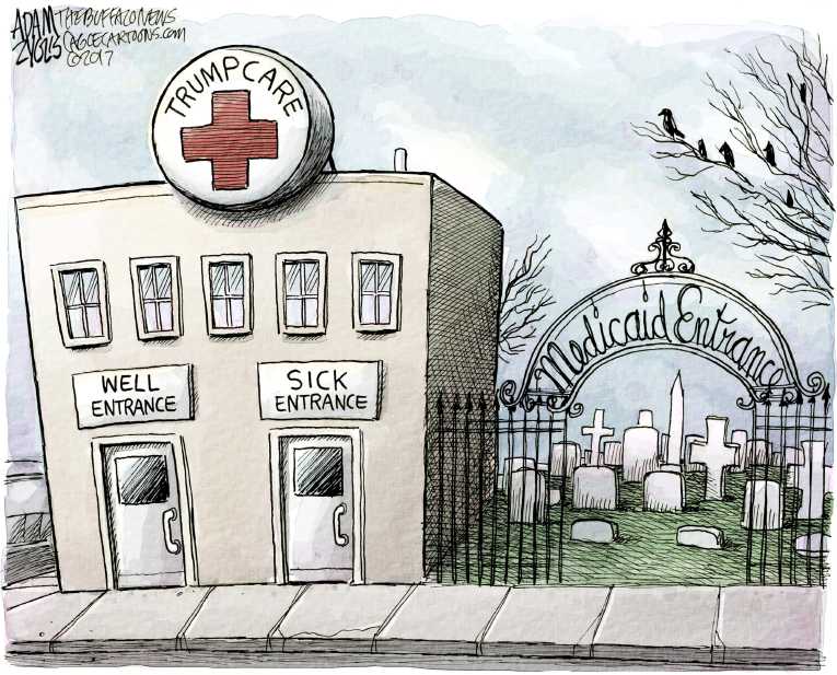 Political/Editorial Cartoon by Adam Zyglis, The Buffalo News on Senate GOP Health Bill Revealed