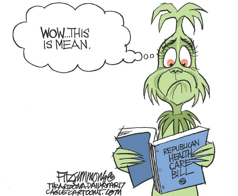 Political/Editorial Cartoon by David Fitzsimmons, Arizona Daily Star, Tucson AZ on Senate GOP Health Bill Revealed