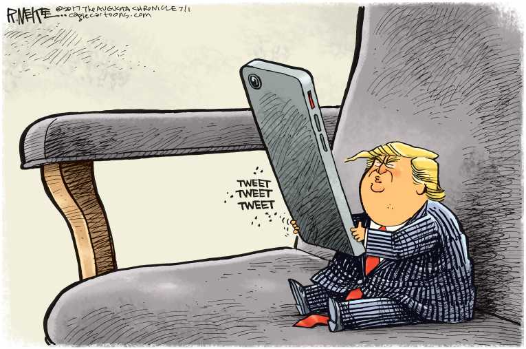 Political/Editorial Cartoon by Rick McKee, The Augusta Chronicle on Trump Attacks Morning Joe