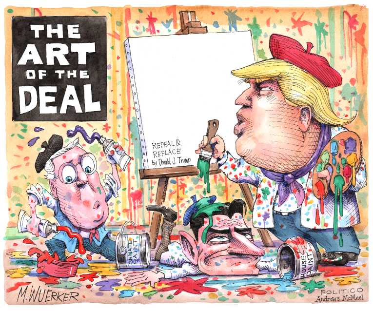 Political/Editorial Cartoon by Matt Wuerker, Politico on GOP Reeling