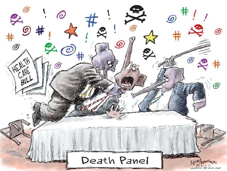 Political/Editorial Cartoon by Nick Anderson, Houston Chronicle on GOP Reeling