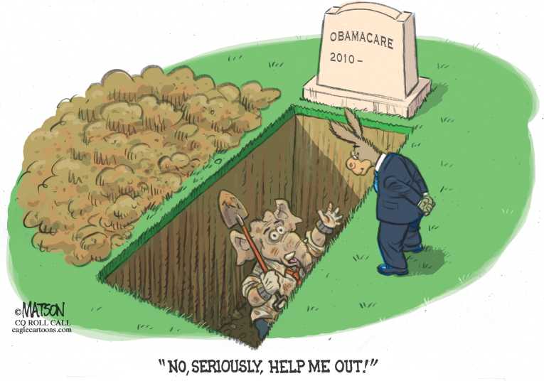 Political/Editorial Cartoon by RJ Matson, Cagle Cartoons on GOP Reeling