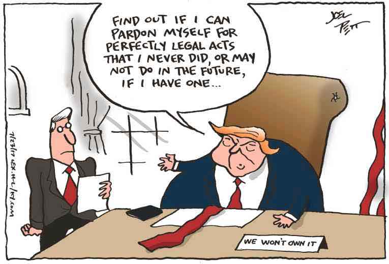 Political/Editorial Cartoon by Joel Pett, Lexington Herald-Leader, CWS/CartoonArts Intl. on Russia Probe Angers President