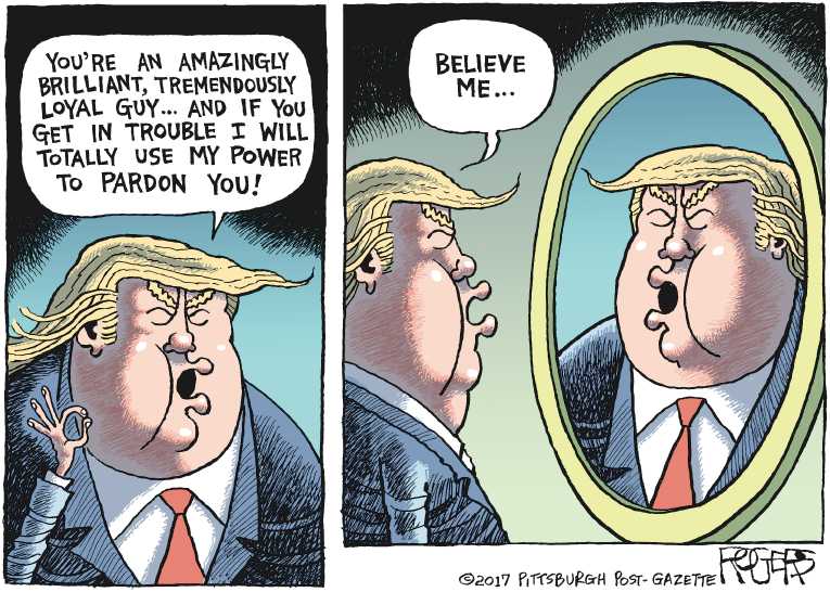 Political/Editorial Cartoon by Rob Rogers, The Pittsburgh Post-Gazette on Russia Probe Angers President