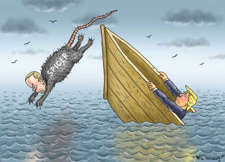 Political/Editorial Cartoon by Marian Kamensky, Slovakia on Sean Spicer Resigns