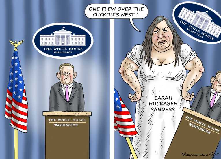 Political/Editorial Cartoon by Marian Kamensky, Slovakia on Sean Spicer Resigns
