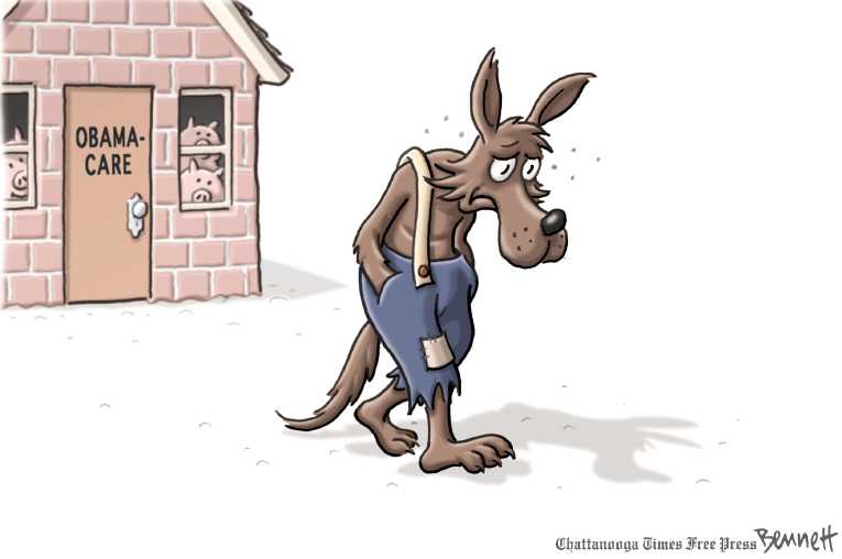 Political/Editorial Cartoon by Clay Bennett, Chattanooga Times Free Press on Skinny Bill Defeated