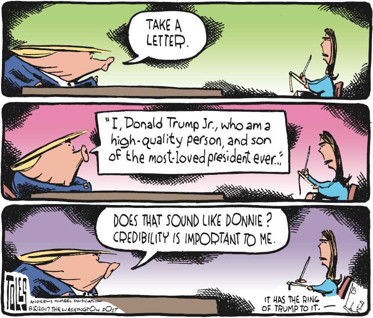 Political/Editorial Cartoon by Tom Toles, Washington Post on Trump Redefining “Presidential”