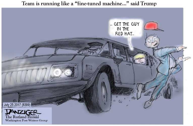 Political/Editorial Cartoon by Jeff Danziger on Trump Redefining “Presidential”